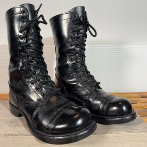 Vintage Corcoran Women's Jump Boots Size 9 M Black 1515 10" Leather Combat Boots